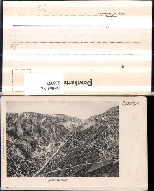 288097,Raxalpe Schlangenweg Bergkulisse b. Prein