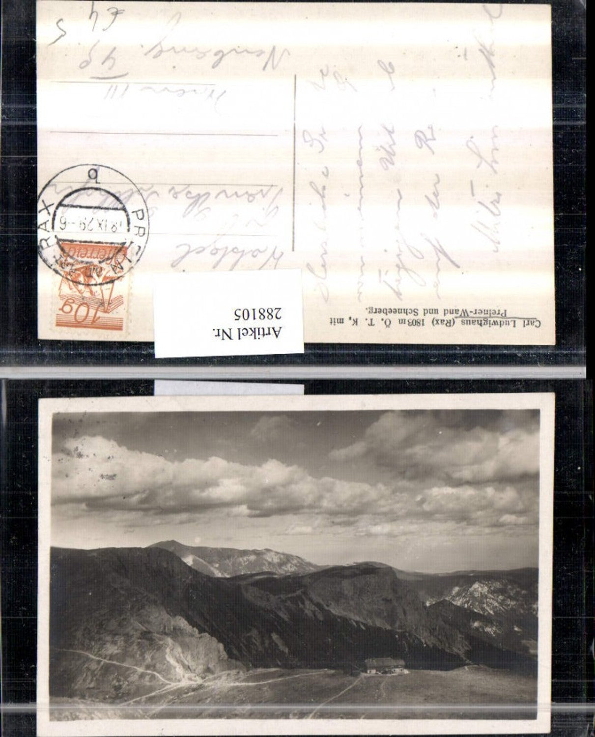 288105,Karl Ludwig-Haus Berghütte m. Preiner-Wand u. Schneeberg Bergkulisse b. Prein