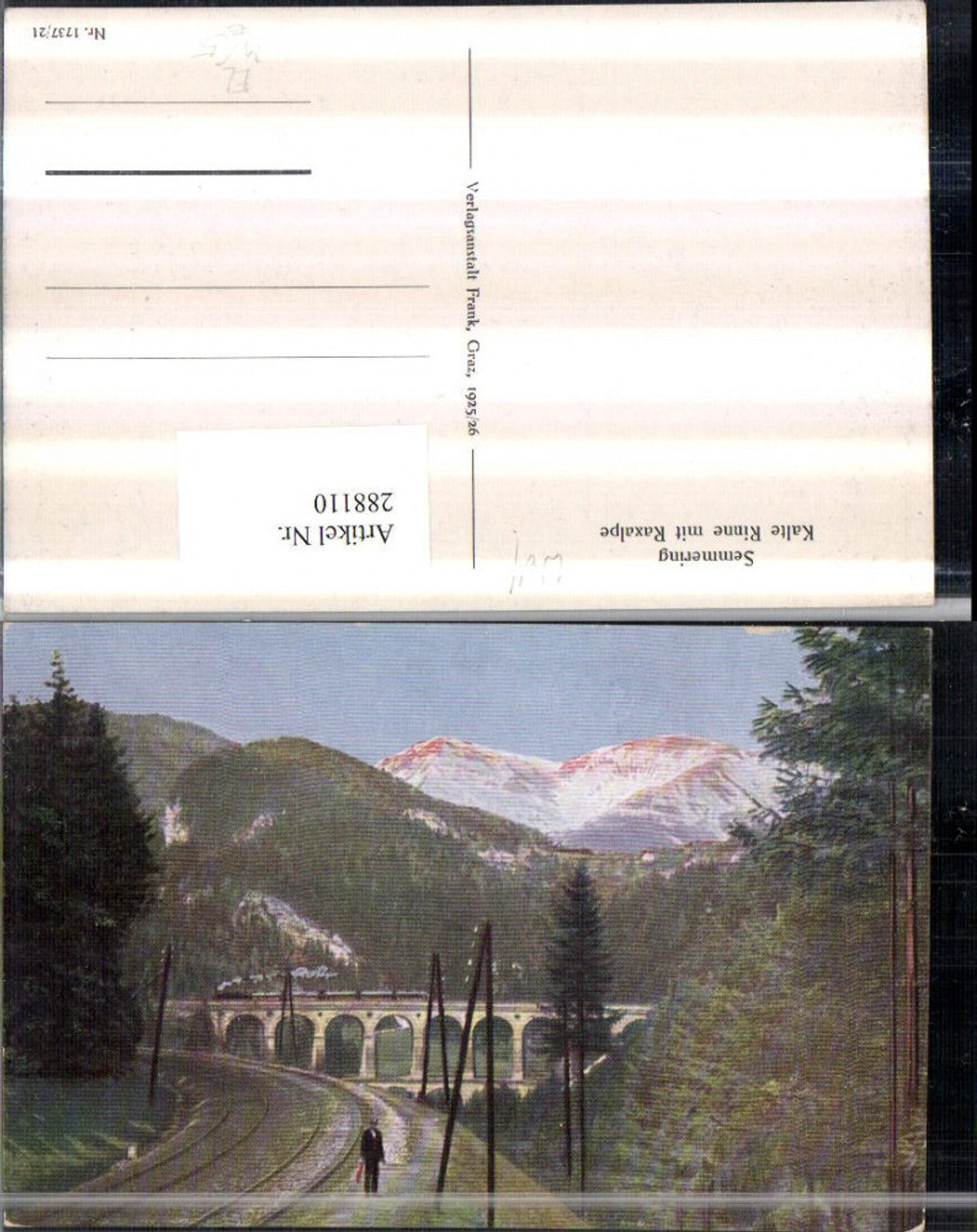 288110,Semmering Semmeringbahn Kalte Rinne Viadukt m. Raxalpe Bergkulisse
