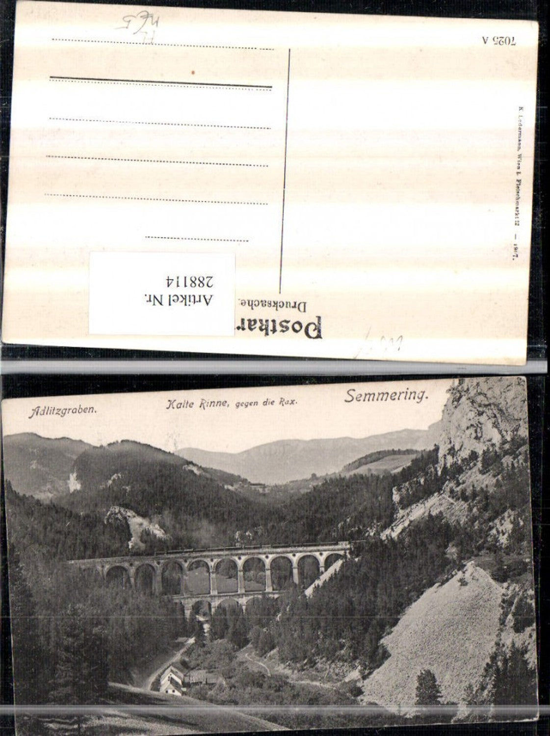 288114,Semmering Semmeringbahn Adlitzgraben Kalte Rinne Viadukt m. Raxalpe Bergkulisse