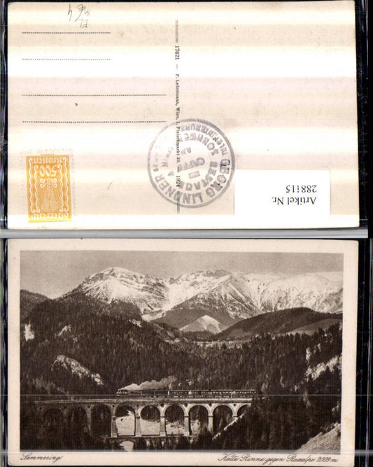288115,Semmering Semmeringbahn Kalte Rinne Viadukt m. Raxalpe Bergkulisse