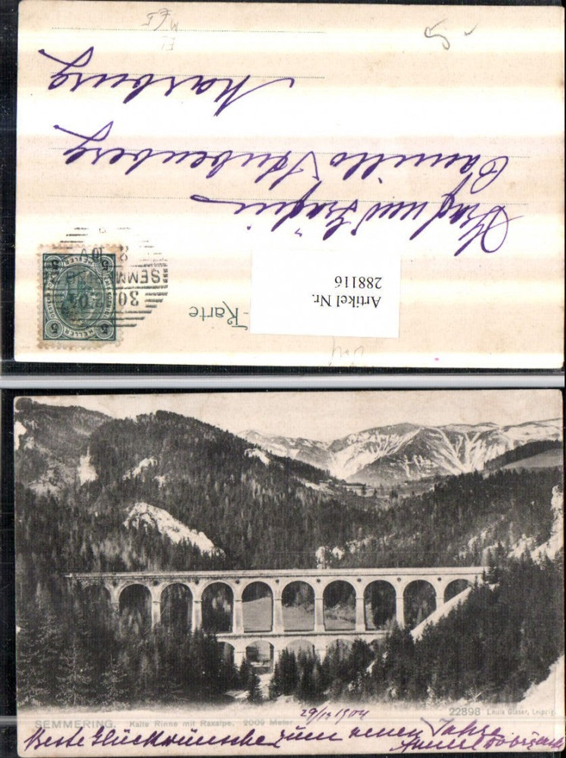 288116,Semmering Semmeringbahn Kalte Rinne Viadukt m. Raxalpe Bergkulisse