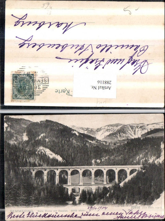 288116,Semmering Semmeringbahn Kalte Rinne Viadukt m. Raxalpe Bergkulisse