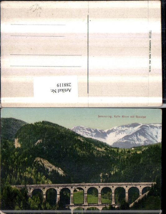 288119,Semmering Semmeringbahn Kalte Rinne Viadukt m. Raxalpe Bergkulisse