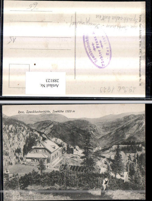 288123,Rax Speckbacherhütte Berghütte Bergkulisse b. Breitenstein