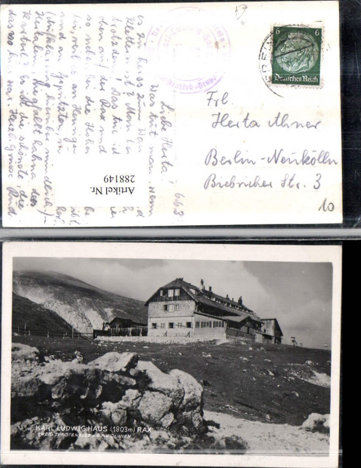 288149,Rax Karl Ludwig-Haus Berghütte b. Prein