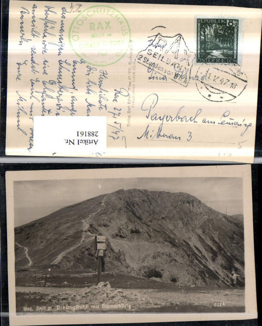 288161,Rax Predigstuhl m. Bismarcksteig Bergkulisse b. Prein