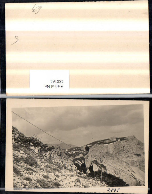 288164,Rax Waxriegelsteig Bergkulisse Wanderer b. Prein