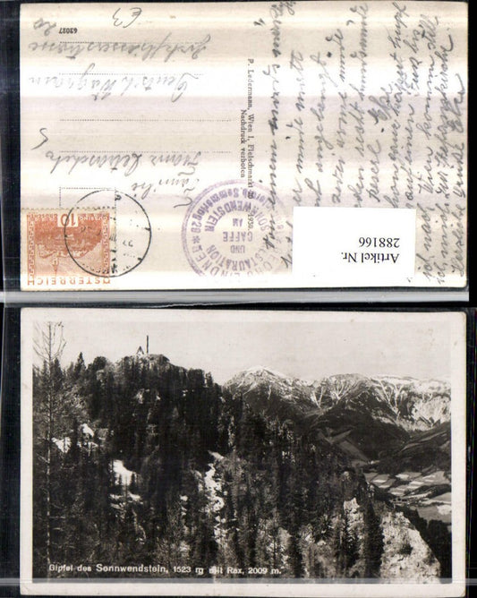 288166,Gipfel des Sonnwendstein m. Rax Bergkulisse b. Semmering