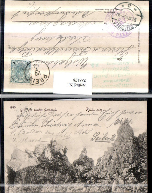 288178,Rax Grat am wilden Gamseck Kletterer Bergsteiger b. Prein
