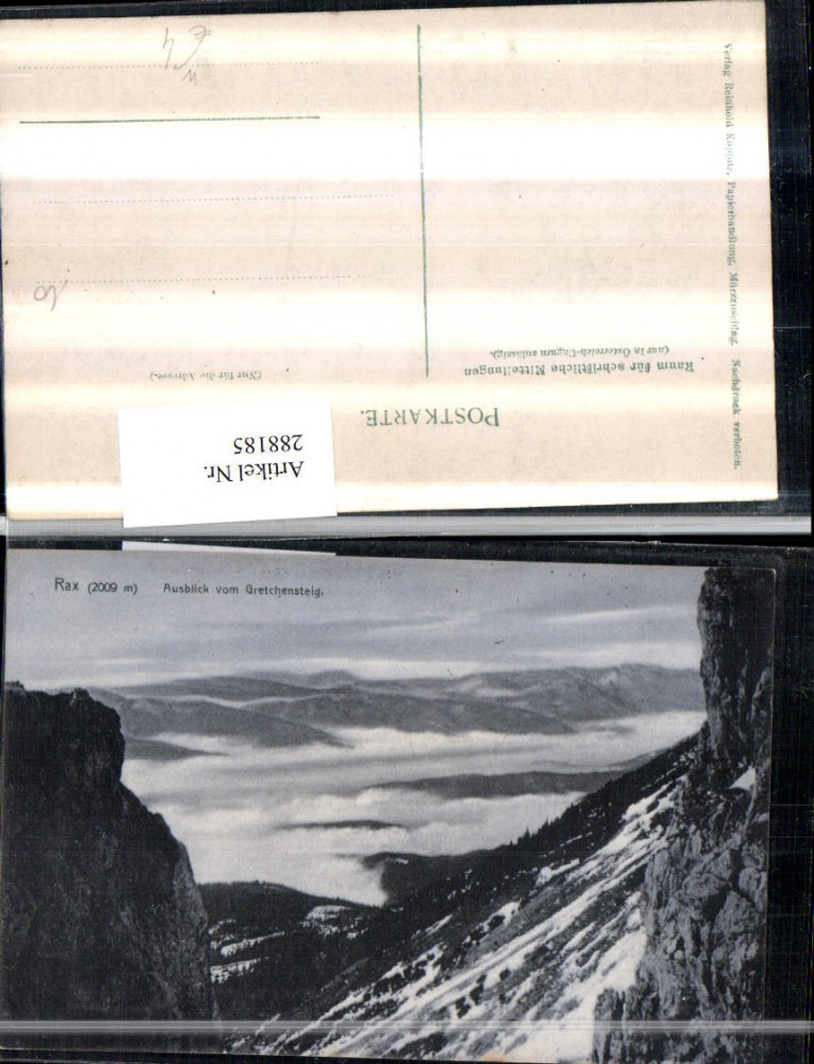 288185,Rax Ausblick vom Gretchensteig Bergkulisse b. Prein