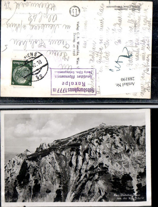 288190,Rax Habsburghaus Berghütte von d. Wildfährte b. Nasswald Schwarzau