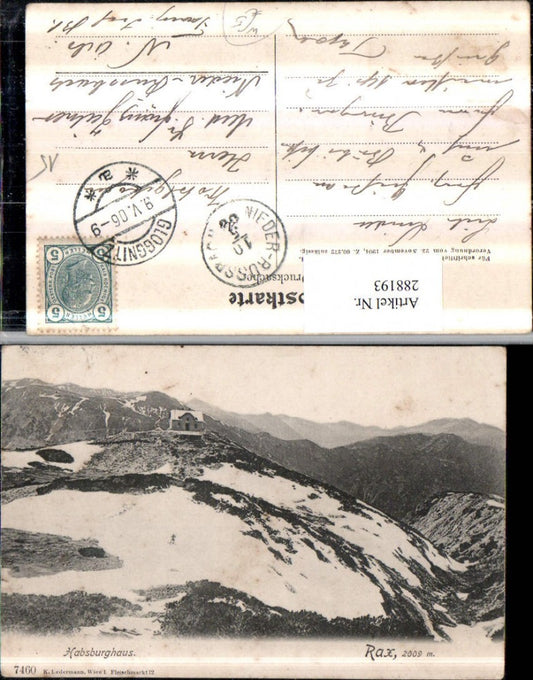 288193,Rax Habsburghaus Berghütte Bergkulisse b. Nasswald Schwarzau