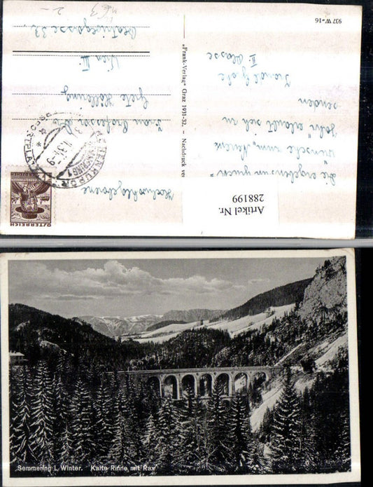 288199,Semmering Kalte Rinne Viadukt Semmeringbahn geg. Rax Winterbild