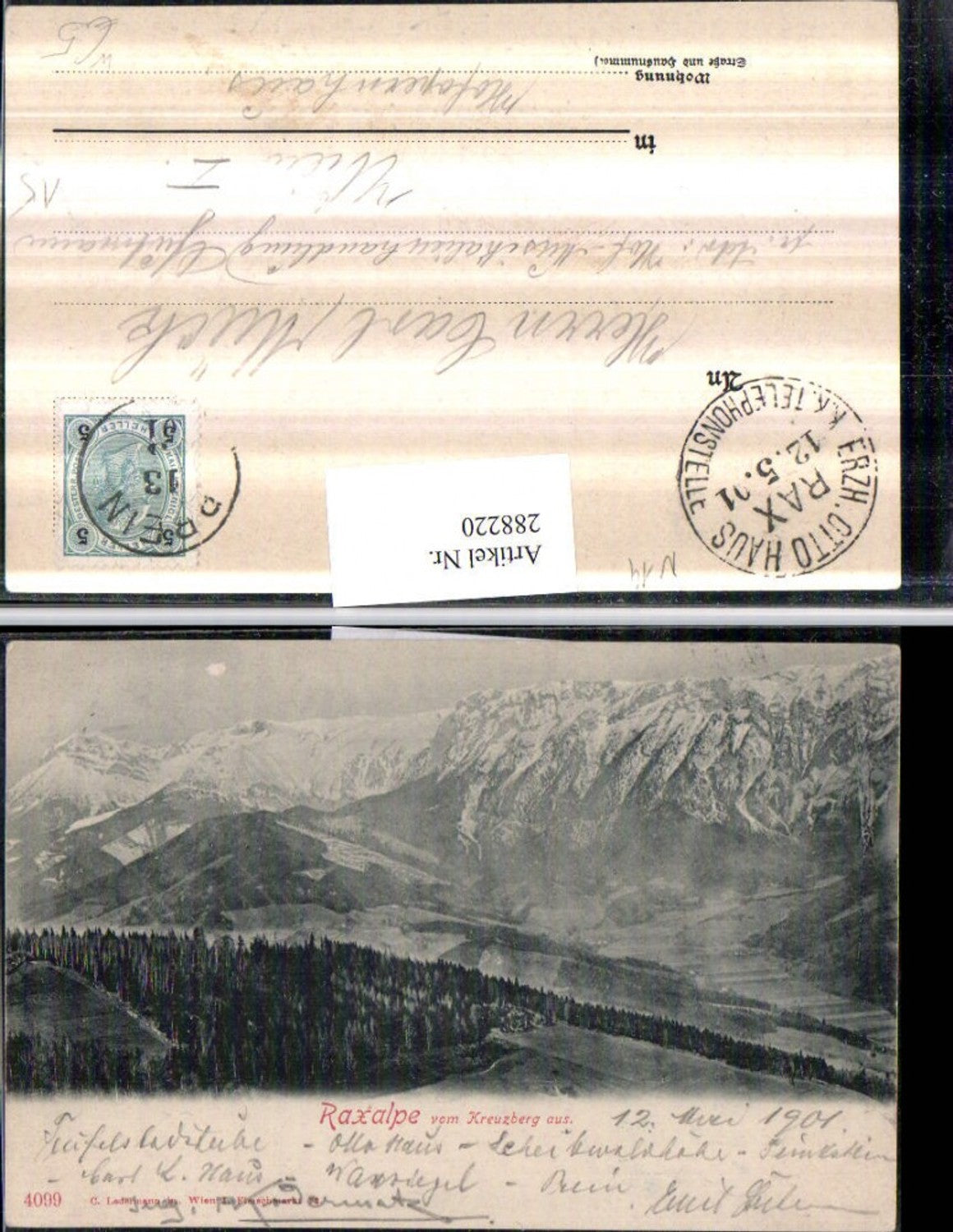 288220,Raxalpe vom Kreuzberg aus Bergkulisse b. Breitenstein
