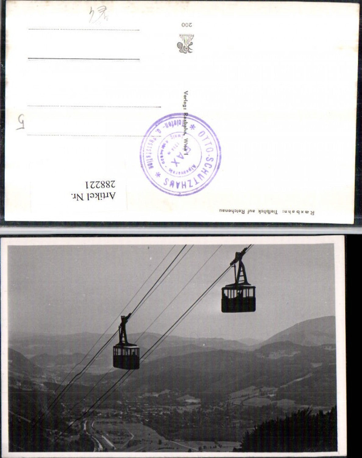 288221,Raxbahn Seilbahn Tiefblick auf Reichenau Totale