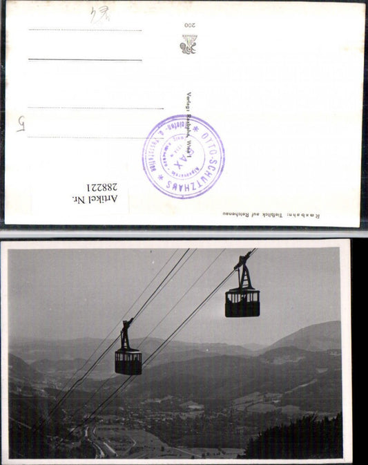 288221,Raxbahn Seilbahn Tiefblick auf Reichenau Totale