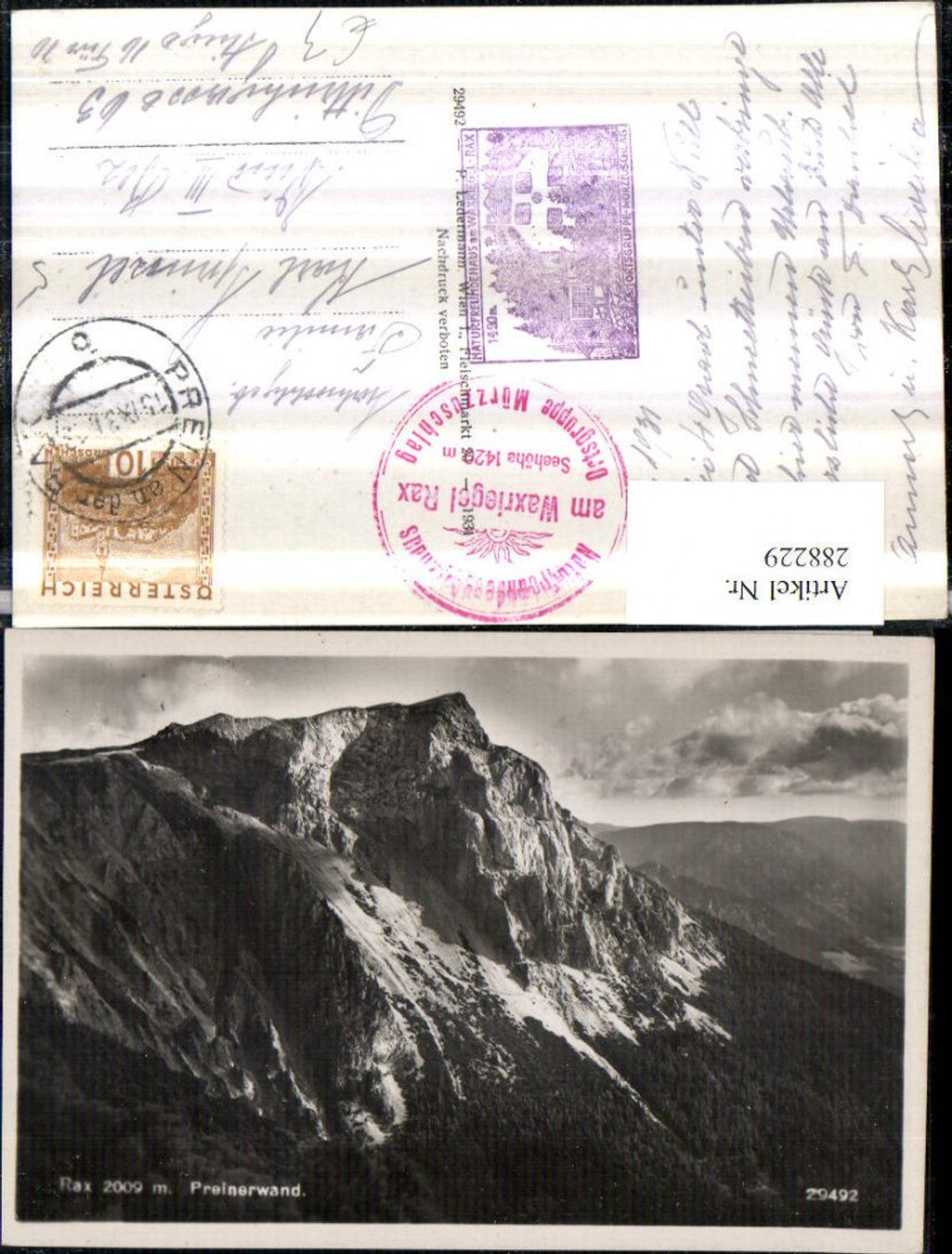 288229,Rax Preinerwand Bergkulisse b. Prein