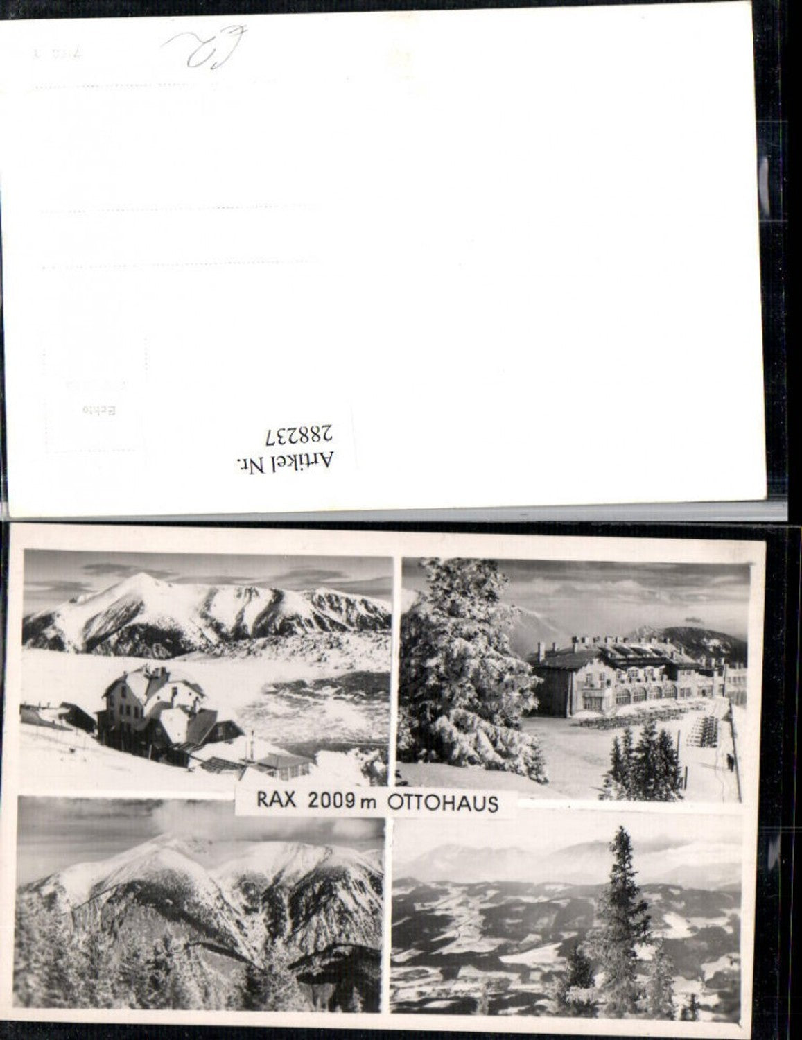 288237,Rax Ottohaus Berghütte Bergkulisse Winterbilder Mehrbildkarte b. Reichenau