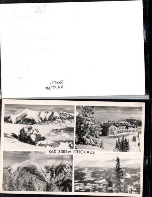 288237,Rax Ottohaus Berghütte Bergkulisse Winterbilder Mehrbildkarte b. Reichenau