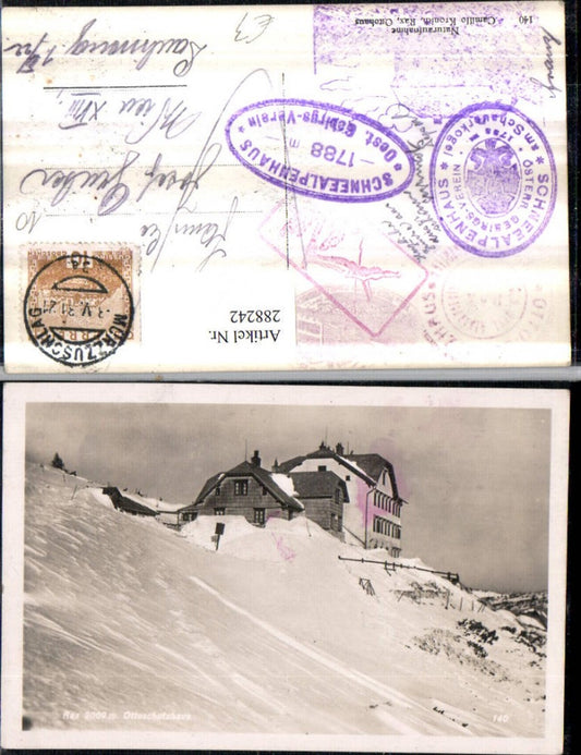 288242,Rax Ottoschutzhaus Berghütte Winterbild b. Reichenau