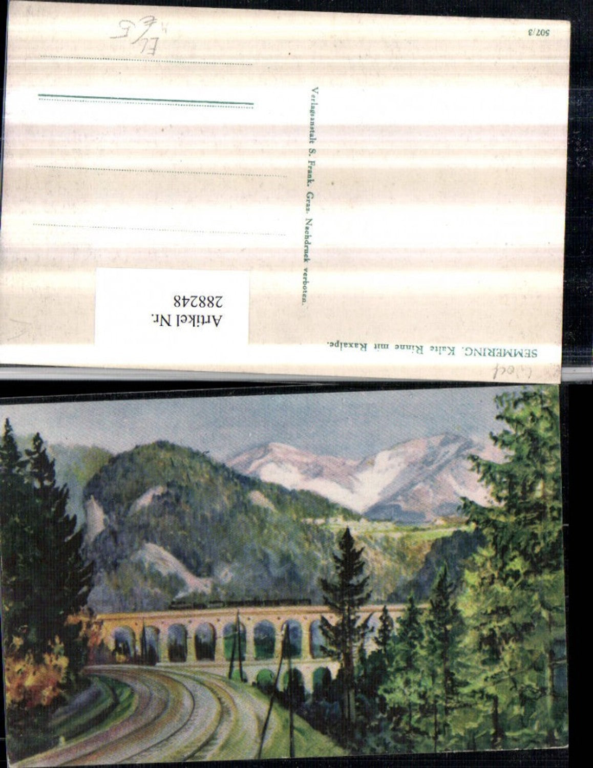 288248,Semmering Semmeringbahn Kalte Rinne Viadukt m. Raxalpe Bergkulisse