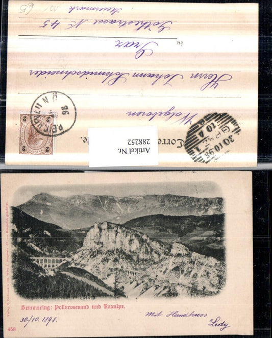 288252,Semmering Semmeringbahn Viadukt Polleroswand u. Raxalpe Bergkulisse