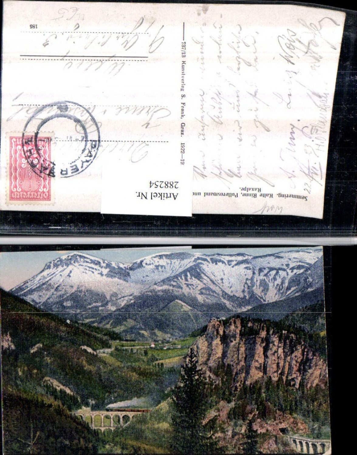 288254,Semmering Semmeringbahn Viadukt Polleroswand u. Raxalpe Bergkulisse