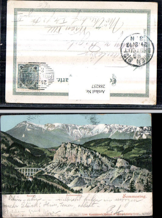288257,Semmering Semmeringbahn Polleroswand u. Raxalpe Bergkulisse