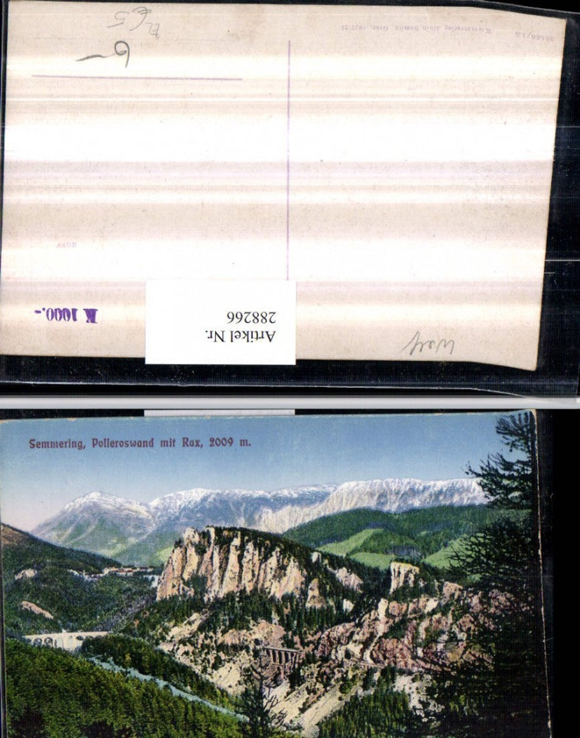 288266,Semmering Semmeringbahn Viadukt m. Polleroswand u. Rax Bergkulisse