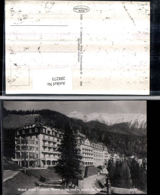 288273,Semmering Grand Hotel Panhans geg. Rax Bergkulisse