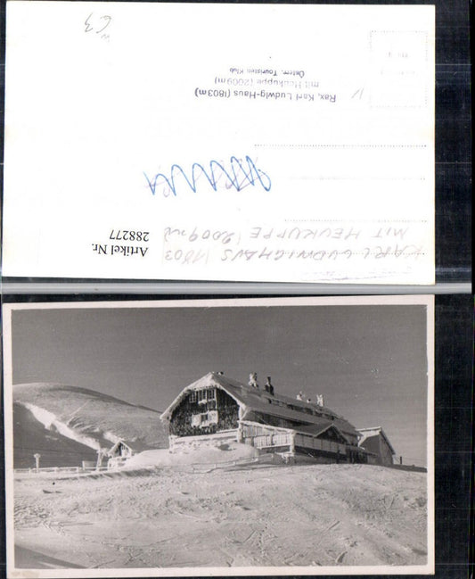 288277,Karl Ludwig-Haus Berghütte auf d. Rax m. Heukuppe Winterbild b. Prein
