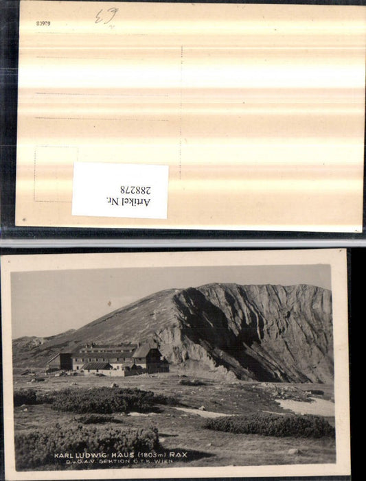 288278,Karl Ludwig-Haus Berghütte auf d. Rax Bergkulisse b. Prein
