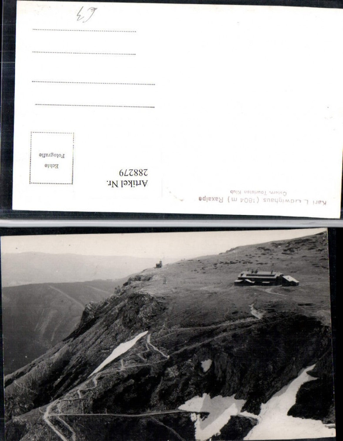 288279,Karl Ludwig-Haus Berghütte auf d. Raxalpe Bergkulisse b. Prein