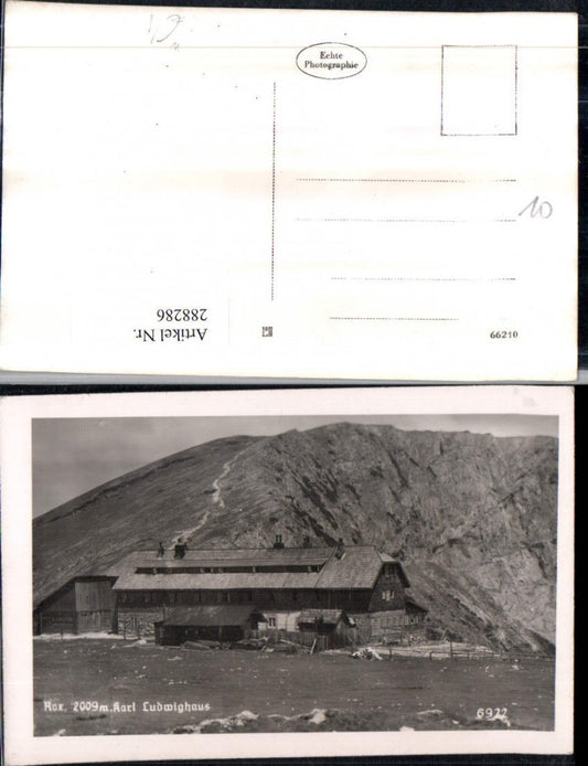 288286,Karl Ludwig-Haus Berghütte auf d. Rax Bergkulisse b. Prein