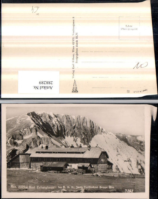 288289,Karl Ludwig-Haus Berghütte auf d. Rax Bergkulisse b. Prein