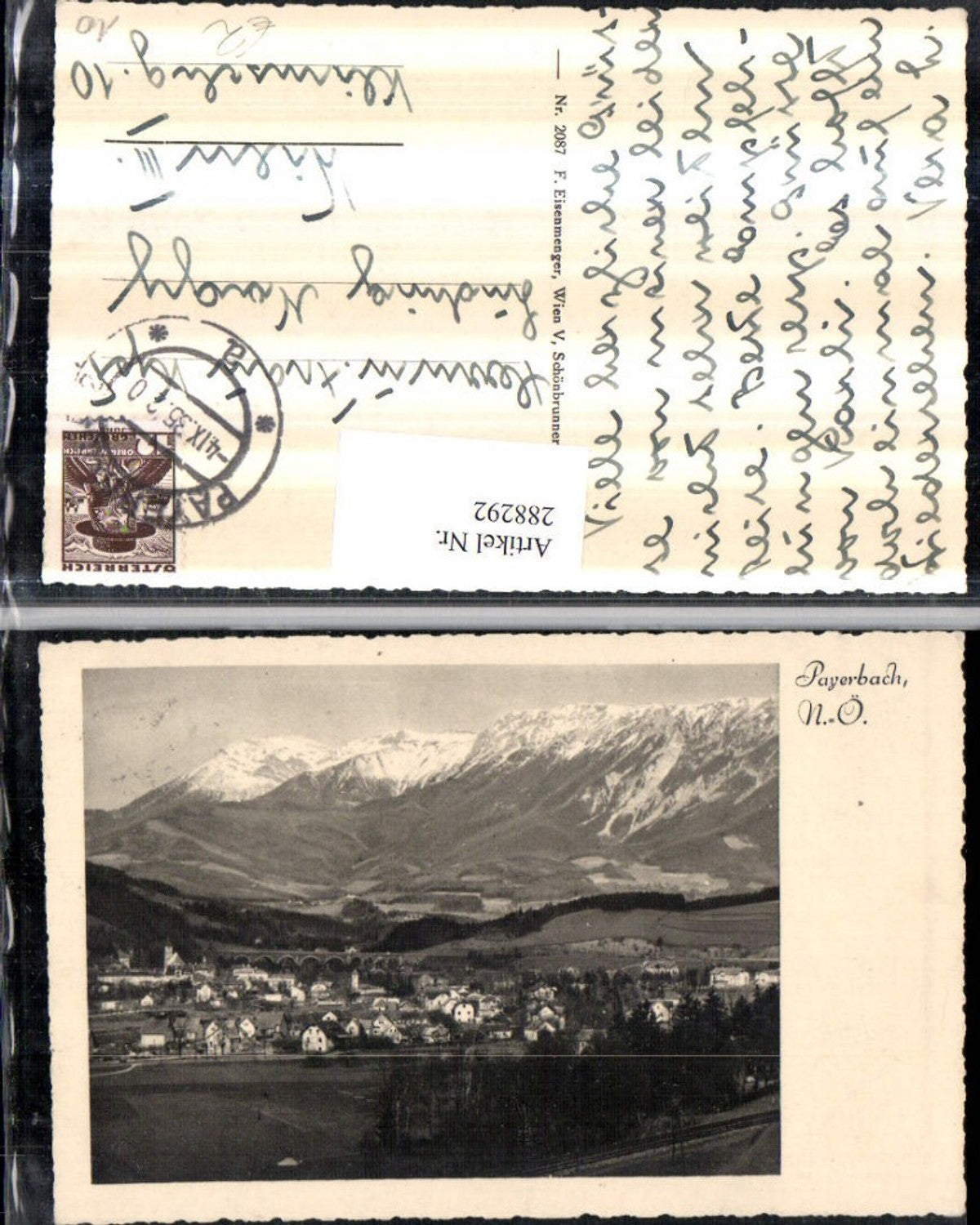 288292,Payerbach an d. Rax Totale Bergkulisse
