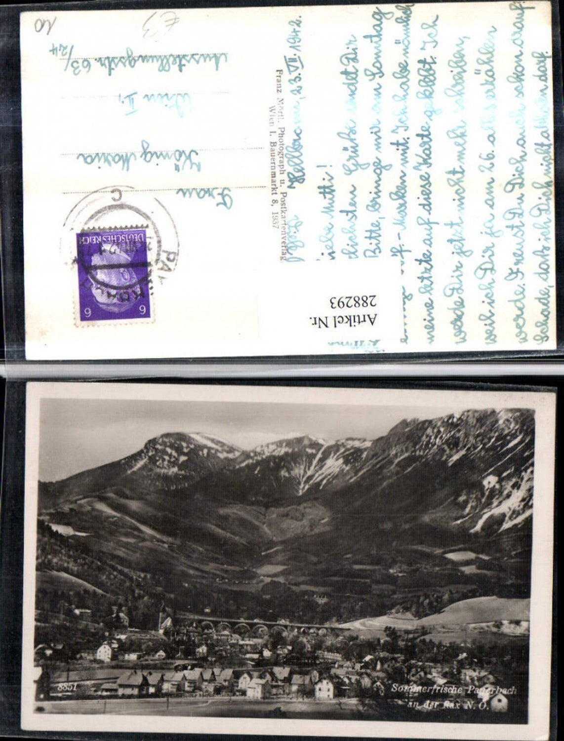 288293,Payerbach an d. Rax Totale Bergkulisse