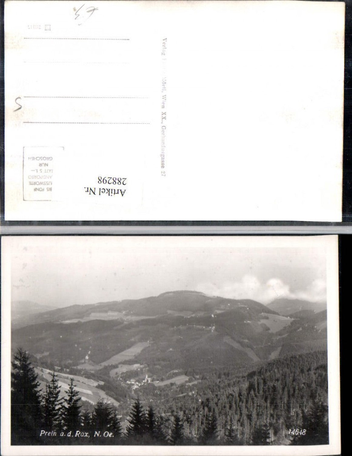 288298,Blick auf Prein an d. Rax Totale