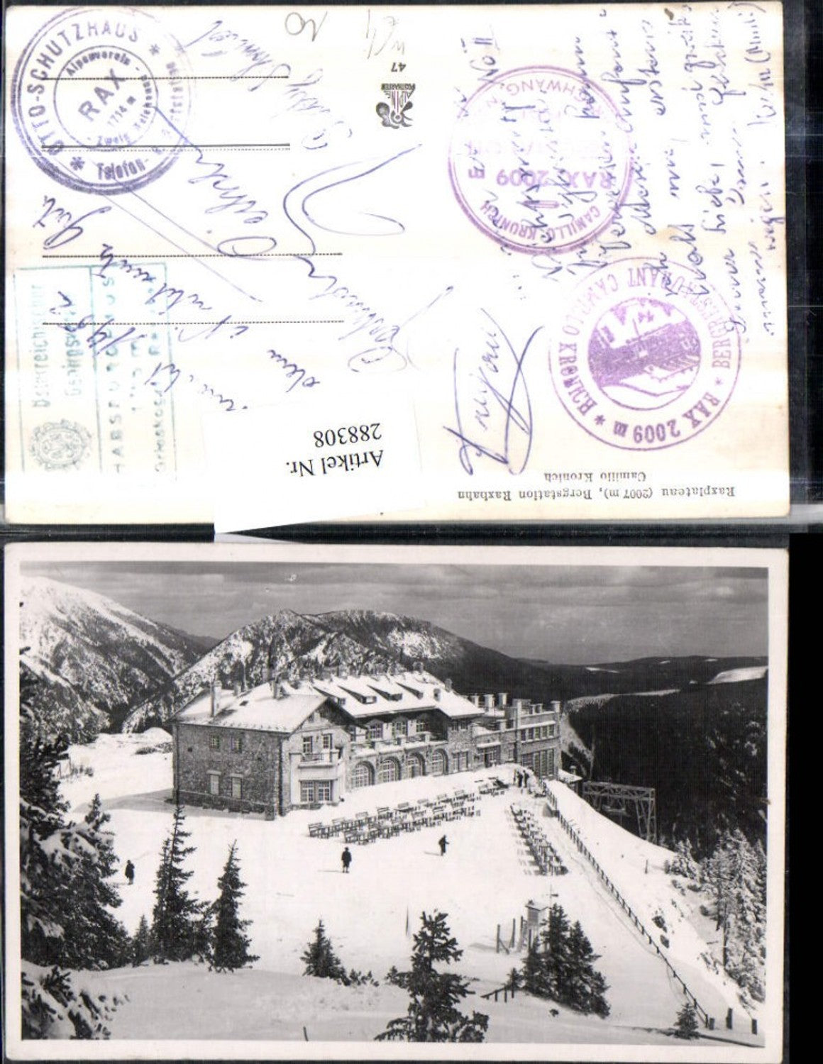 288308,Raxplateau Bergstation Raxbahn Bergkulisse Winterbild b. Reichenau