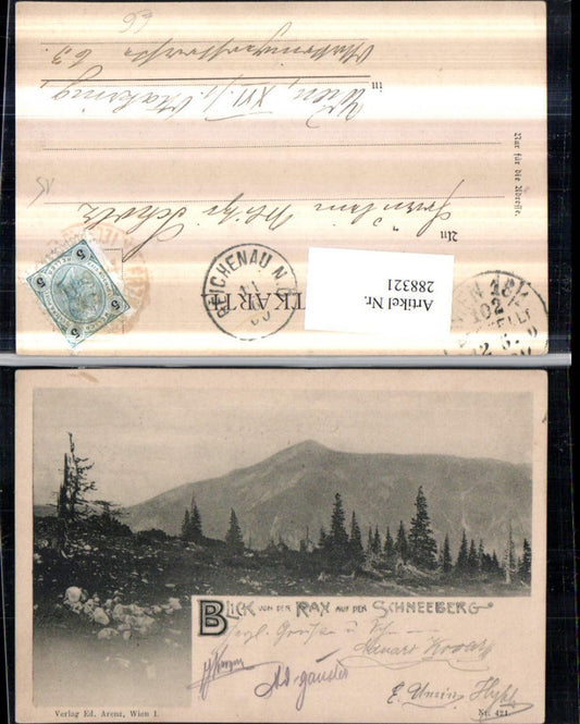 288321,Blick von d. Rax auf d. Schneeberg Bergkulisse b. Reichenau