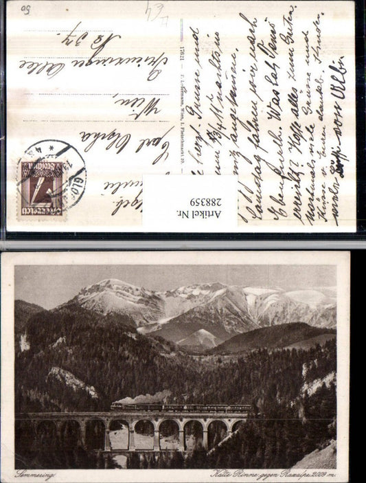 288359,Semmering Semmeringbahn Kalte Rinne Viadukt geg. Raxalpe Bergkulisse