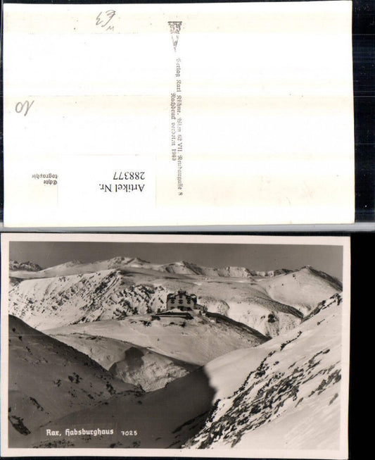 288377,Rax Habsburghaus Berghütte Bergkulisse Winterbild b. Nasswald Schwarzau