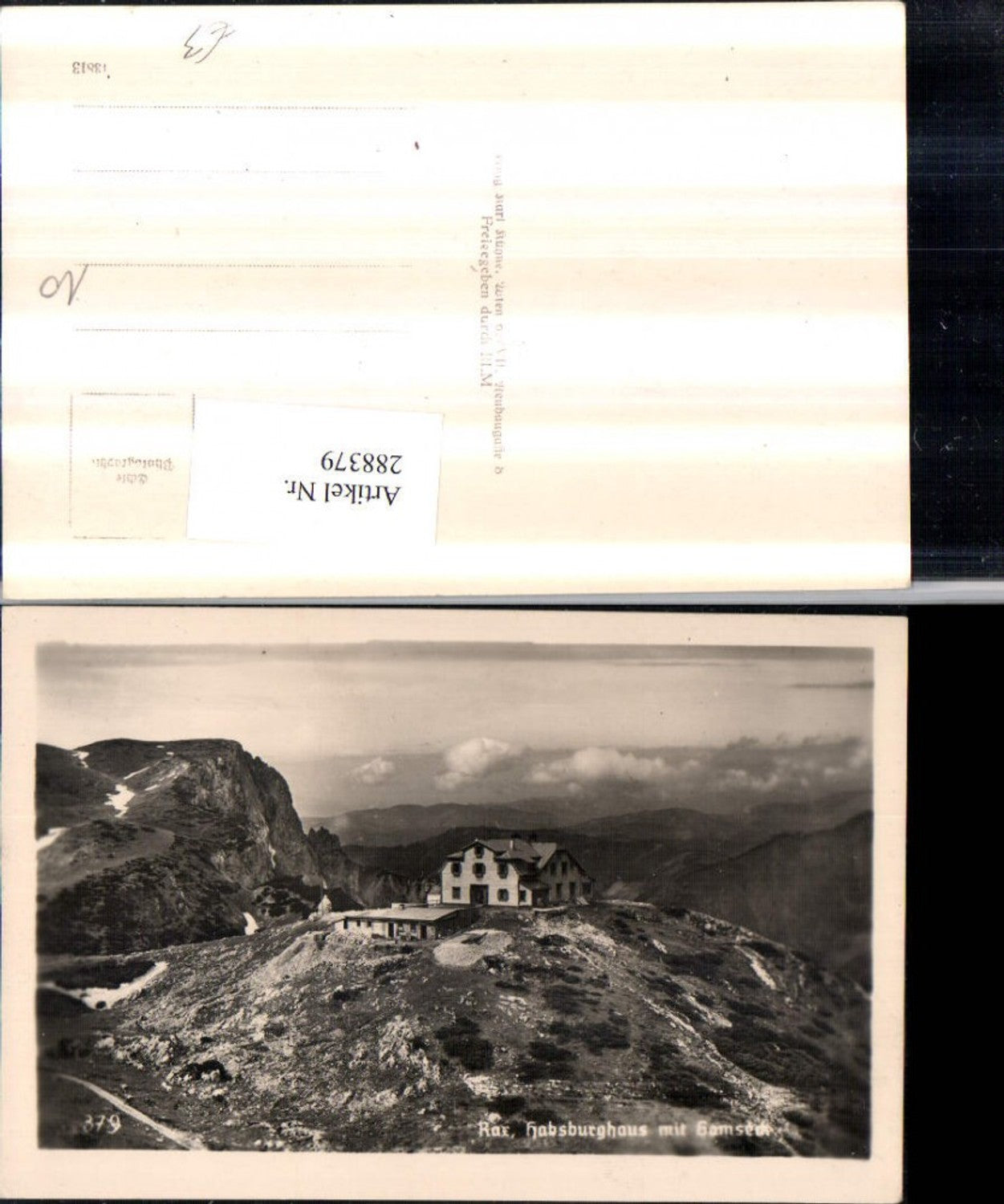 288379,Rax Habsburghaus Berghütte m. Gamseck Bergkulisse b. Nasswald Schwarzau