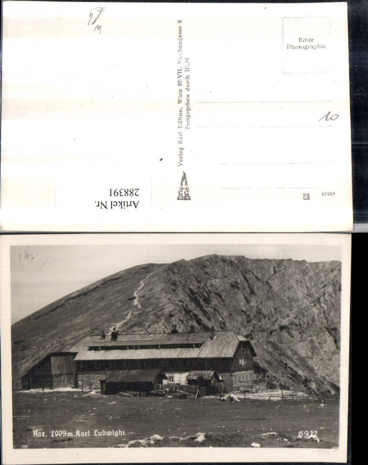 288391,Rax Karl Ludwig-Haus Berghütte Bergkulisse b. Prein