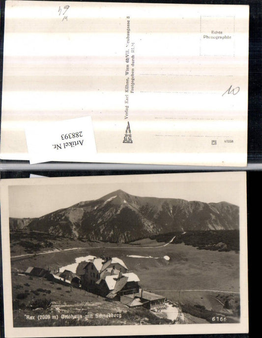 288393,Rax Ottohaus Berghütte m. Schneeberg Bergkulisse b. Reichenau