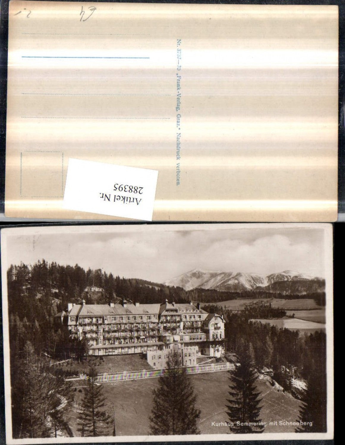 288395,Semmering Kurhaus m. Schneeberg Bergkulisse