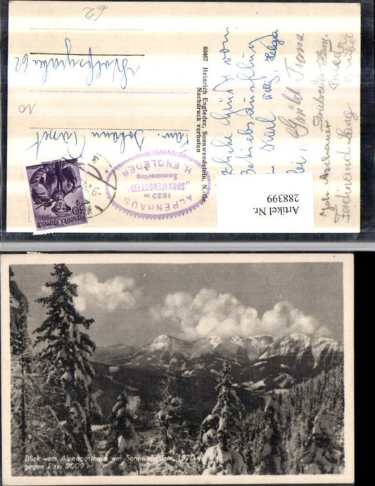 288399,Blick v. Alpengasthaus am Sonnwendstein geg. Rax Bergkulisse b. Semmering