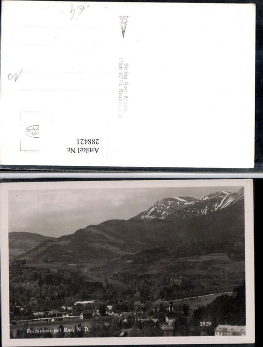 288421,Reichenau Totale m. Rax Bergkulisse