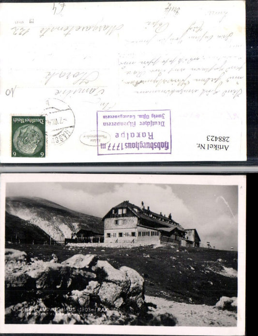 288423,Karl Ludwig-Haus Berghütte auf d. Rax b. Prein